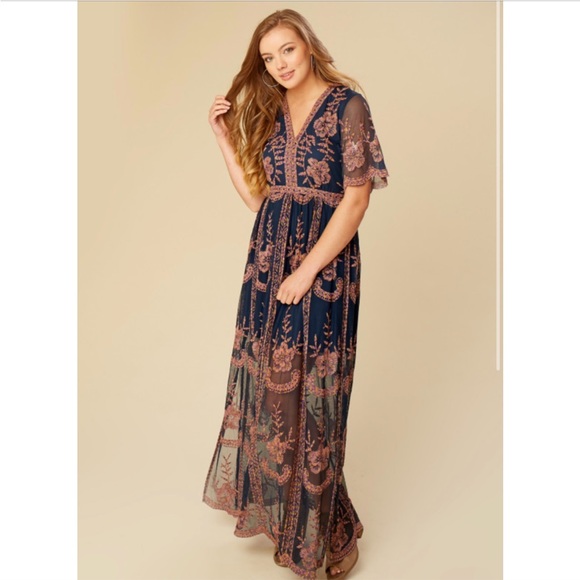 Altar'd State Dresses & Skirts - Altar’d State Catania Embroidered Lace Maxi Dress